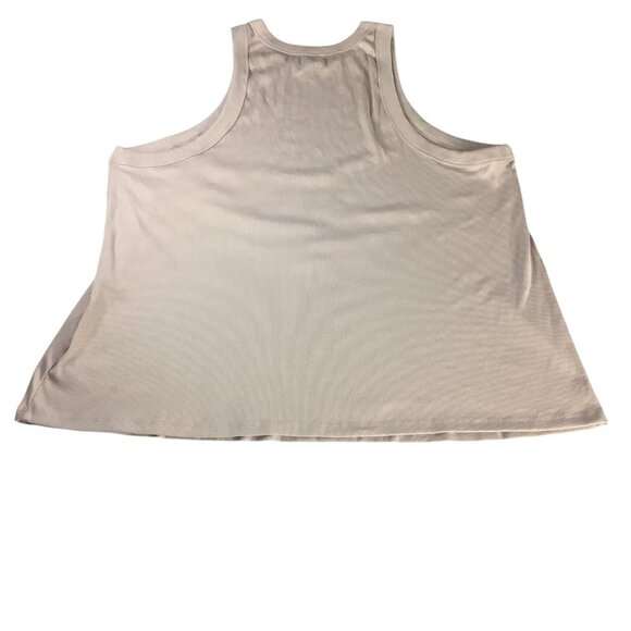 Old Navy Women’s Plus Ribbed Tank Top 4X Beige Nude Sleeveless Casual Shirt - Picture 14 of 14